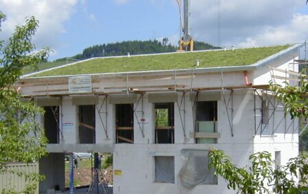 Schrägdachbegrünung für geneigte Dächer: Leichte, sichere und pflegearme Begrünungssysteme für Dächer mit Neigung. Ideal zur Verbesserung von Klima, Optik und Regenwasserrückhalt – auch als Komplett- oder Selbstbau-Lösung.